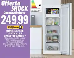 Eurospin Congelatore verticale 4 cassetti CANDY offerta