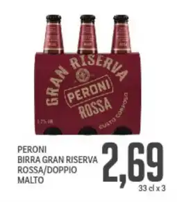 Supermercati Piccolo Peroni birra gran riserva rossa/doppio malto offerta