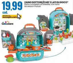Eurospin Zaino dottore/chef 2 lati di gioco Giocoliere offerta