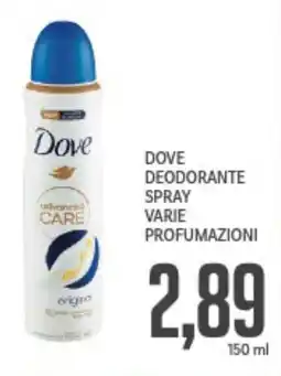 Supermercati Piccolo Dove deodorante spray varie profumazioni offerta