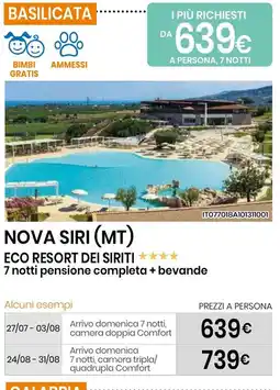 Eurospin Nova siri (mt) eco resort dei siriti offerta