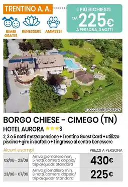 Eurospin Borgo chiese - cimego (tn) hotel aurora offerta