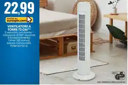 Eurospin Ventilatore a torre 73 cm offerta