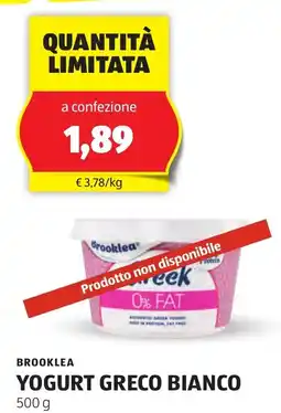 ALDI Brooklea yogurt greco bianco offerta