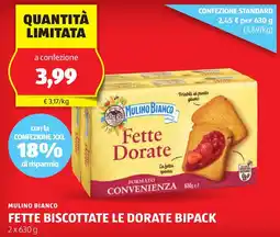 ALDI Mulino bianco fette biscottate le dorate bipack offerta
