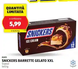 ALDI Mars snickers barrette gelato XXL offerta