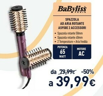 Unieuro Spazzola ad aria rotante as950e 2 accessori offerta