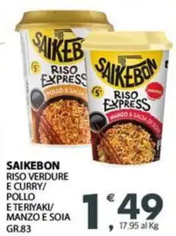 Eurospar Saikebon riso verdure e curry/ pollo e teriyaki/ manzo e soia offerta