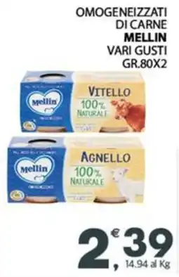 Eurospar Omogeneizzati di carne mellin vari gusti offerta