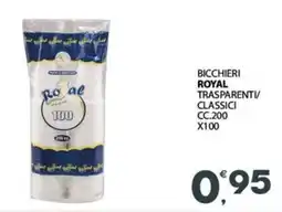 Eurospar Bicchieri royal trasparenti/ classici cc.200 x100 offerta