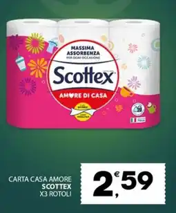 Eurospar Carta casa amore scottex x3 rotoli offerta