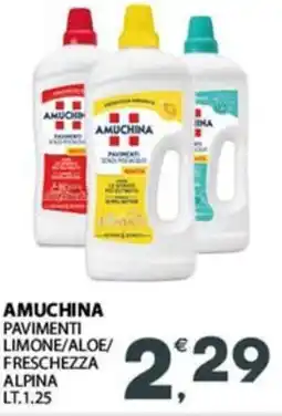 Eurospar Amuchina pavimenti limone/aloe/ freschezza alpina offerta