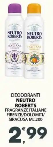 Eurospar Deodoranti NEUTRO ROBERTS offerta