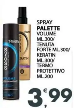 Eurospar Spray PALETTE volume-tenuta forte-keratin-termo protettivo offerta