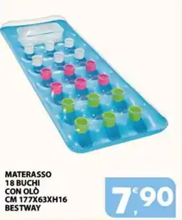 Eurospar Materasso 18 buchi con olò cm 177x63xh16 BESTWAY offerta