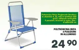 Poltroncina ibiza 5 posizioni in alluminio