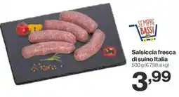 In'S Mercato Salsiccia fresca di suino Italia offerta