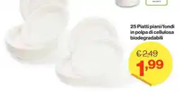 In'S Mercato 25 Piatti piani/fondi in polpa di cellulosa biodegradabili offerta