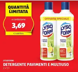 ALDI LYSOFORM Detergente pavimenti e multiuso offerta