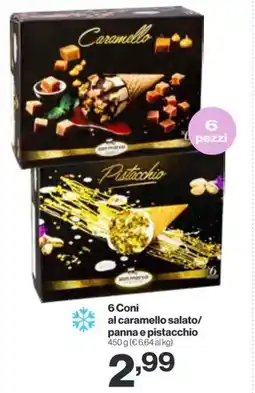 In'S Mercato 6 Coni al caramello salato/ panna e pistacchio Caramello offerta