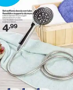 In'S Mercato Set soffione doccia con tubo flessibile e supporto da muro offerta