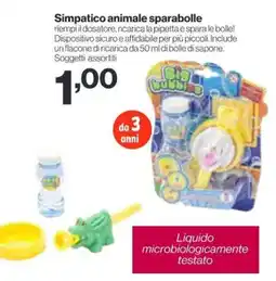In'S Mercato Simpatico animale sparabolle offerta