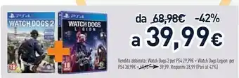 Unieuro Ps4 watch dogs 2 offerta