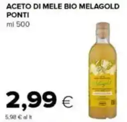 Tigre Aceto di mele bio melagold PONTI offerta