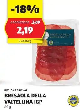 ALDI Regione che vai bresaola della valtellina igp offerta