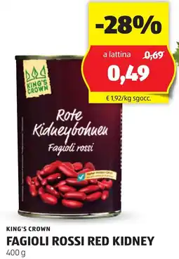 ALDI King's crown fagioli rossi red kidney offerta