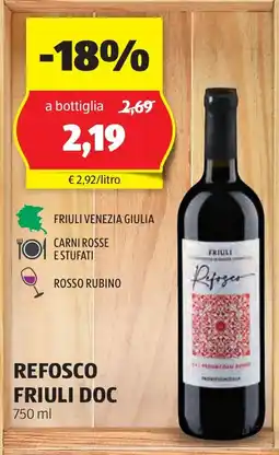 ALDI Refosco friuli doc offerta