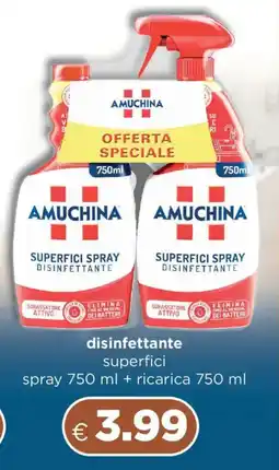Acqua & Sapone AMUCHINA disinfettante superfici spray+ ricarica offerta