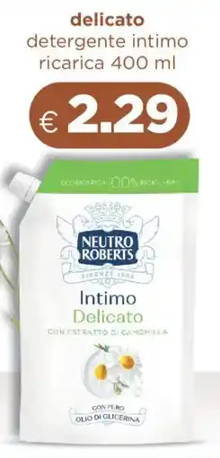 Acqua & Sapone NEUTRO ROBERTS delicato detergente intimo ricarica offerta