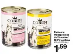 In'S Mercato Patè cane monoproteico 100% maiale/ 100% tacchino offerta