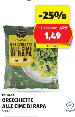 ALDI PRIMANA Orecchiette alle cime di rapa offerta
