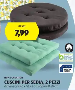 ALDI Home creation cuscini per sedia, 2 pezzi offerta