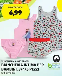 ALDI Spiderman / disney frozen biancheria intima per bambini, 3/4/5 pezzi offerta