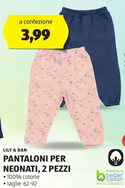 ALDI Lily & dan pantaloni per neonati, 2 pezzi offerta