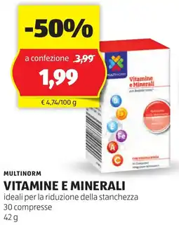 ALDI Multinorm vitamine e minerali offerta