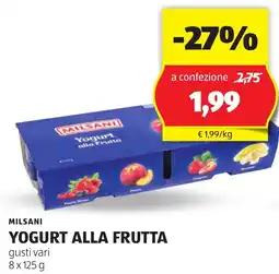 ALDI Milsani yogurt alla frutta offerta