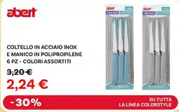 Abert su tutta la linea colorstyle coltello in acciaio inox e manico in polipropilene 6 pz colori assortiti