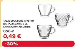 Max Factory Tazze colazione in vetro es. tazza caffe' lavorazioni assortite offerta