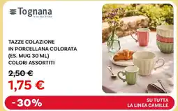 Tognana su tutta la linea camille tazze colazione in porcellana colorata es. mug colori assortiti
