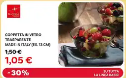 Coppetta in vetro trasparente made in italy es.