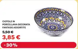 Ciotole in porcellana decorata fantasie assortite