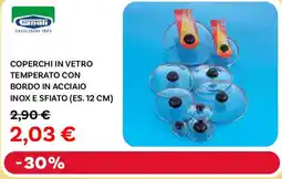 Coperchi in vetro temperato con bordo in acciaio inox e sfiato es.