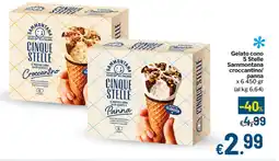 Qui Discount Gelato cono 5 Stelle Sammontana croccantino/ panna offerta