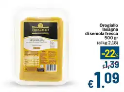 Qui Discount Orogiallo lasagna di semola fresca offerta