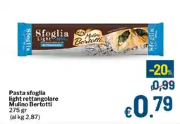 Qui Discount Pasta sfoglia light rettangolare Mulino Bertotti offerta