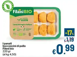 Qui Discount I panati bocconcini di pollo Fileni bio offerta